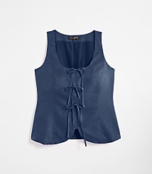 LOFT Versa Pure Spun Tie Front Top carousel Product Image 5