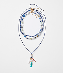 Pearlized Fish Layered Necklace Set carousel Product Image 1