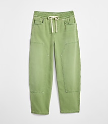 Rivete Tall Curvy Utility High Rise Barrel Jeans in Shale Green carousel Product Image 3