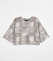 LOFT Versa Metallic Cropped Relaxed Tee carousel Product Image 5