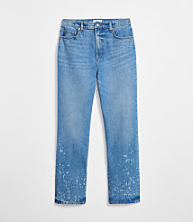 Rivete Curvy High Rise Straight Jeans in Bleach Out Wash carousel Product Image 3