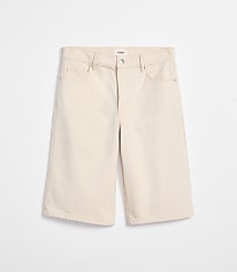 Rivete Curvy High Rise Denim Bermuda Shorts in Ivory carousel Product Image 3