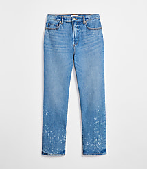 Rivete High Rise Straight Jeans in Bleach Out Wash carousel Product Image 4