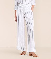 Petite Lou & Grey Striped Triple Cloth Wide Leg Pants carousel Product Image 1