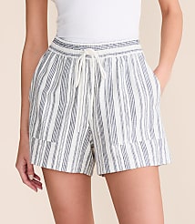 Lou & Grey Striped Linen Cotton Shorts carousel Product Image 2