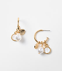 Pearlized Coin Charm Earrings carousel Product Image 1