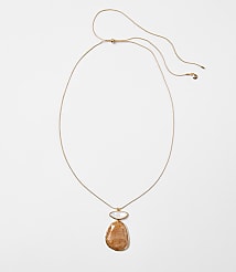 Marbleized Double Pendant Pull Tie Necklace carousel Product Image 1