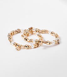 Pearlized Metallic Stretch Bracelet Set carousel Product Image 1