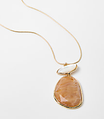 Marbleized Double Pendant Pull Tie Necklace carousel Product Image 2