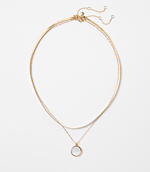 Mother Of Pearl Layered Necklace Set carousel Product Image 1