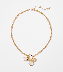 Pearlized Coin Chain Toggle Necklace carousel Product Image 1