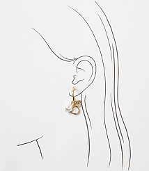 Pearlized Coin Charm Earrings carousel Product Image 2