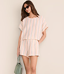 Lou & Grey Striped Triple Cloth Shorts carousel Product Image 1