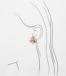 Tortoiseshell Print Floral Sparkle Stud Earrings carousel Product Image 2