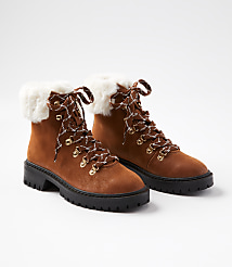 Faux Fur Trim Hiking Boots carousel Product Image 1