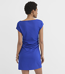 A woman in a royal blue dress stands against a plain white background. carousel Product Image 3