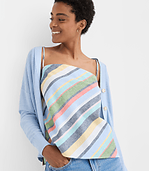 Striped Linen Cotton Square Neck Cami carousel Product Image 4