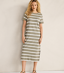 Haven Well Within Organic Cotton Interlock Striped Short Sleeve Dress carousel Product Image 1
