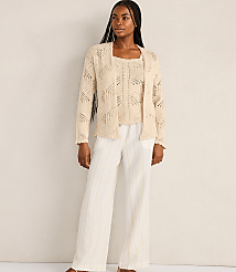 Haven Well Within Organic Cotton Pointelle Stitch Cardigan carousel Product Image 2