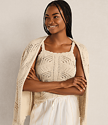 Haven Well Within Organic Cotton Pointelle Stitch Cardigan carousel Product Image 3