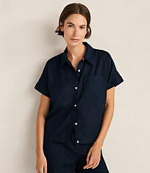 Haven Well Within Organic Cotton Linen Button-Down Top carousel Product Image 1