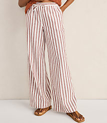Haven Well Within Organic Cotton Linen Striped Wide Leg Pants carousel Product Image 1
