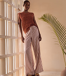 Haven Well Within Organic Cotton Linen Striped Wide Leg Pants carousel Product Image 5
