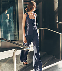 LOFT Versa Pure Spun Pleated Wide Leg Pants carousel Product Image 6