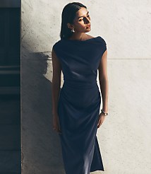 LOFT Versa Pure Spun Off The Shoulder Midi Dress carousel Product Image 5