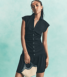 Ruched Flounce Mini Shirtdress carousel Product Image 4