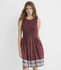 Petite Lotus Flower Smocked Mini Pocket Dress carousel Product Image 1