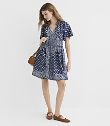 Tall Bandana Print Ruffle Tie Neck Mini Pocket Dress carousel Product Image 2