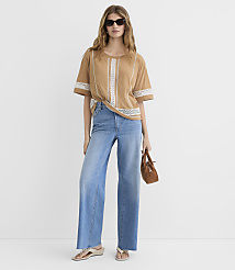 Petite Lace Trim Jersey Tee carousel Product Image 2
