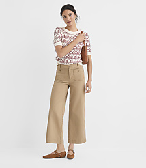 Tall Palmer Wide Leg Crop Pants in Twill carousel Product Image 1