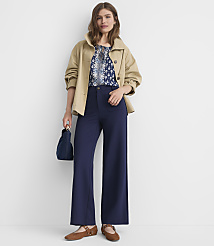 Petite Palmer Wide Leg Pants in Ponte carousel Product Image 1