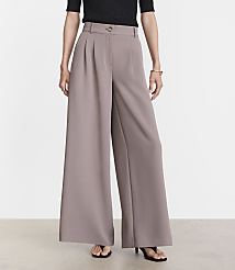 Petite LOFT Versa Crepe Drape Palazzo Pant carousel Product Image 2