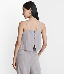 Petite LOFT Versa Seasonless Stretch Square Neck Top in Stripe carousel Product Image 3