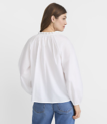 Petite Floral Cutout Poplin Blouse carousel Product Image 3
