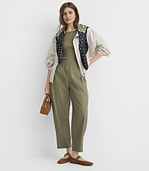 Petite Utility Pull On Barrel Pants in Twill carousel Product Image 1