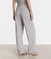 Petite LOFT Versa Seasonless Stretch Double Pleat Relaxed Straight Pants in Stripe carousel Product Image 3
