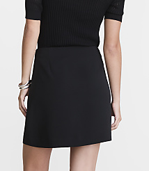 Petite LOFT Versa Crepe Drape Asymmetrical Mini Skirt carousel Product Image 3