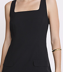 Petite LOFT Versa Seasonless Stretch Square Neck Mini Pocket Dress carousel Product Image 4
