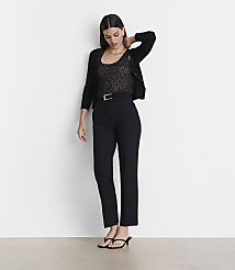 Petite LOFT Versa Ponte Deluxe Slim Straight Pants carousel Product Image 1
