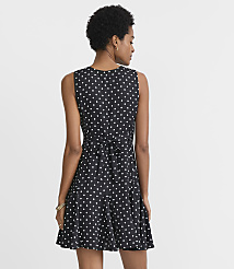 Tall Dotted Godet Mini Pocket Dress carousel Product Image 3