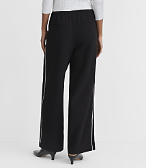 Petite Piped Sawyer Pull On Pants in Textured Crepe carousel Product Image 3
