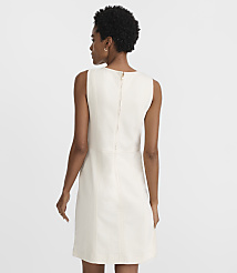 Petite Seamed Denim Mini Pocket Dress in Ecru carousel Product Image 3