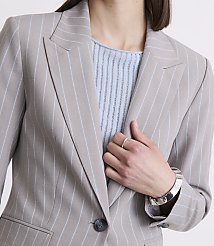 Petite LOFT Versa Seasonless Stretch Tailored Blazer in Stripe carousel Product Image 4