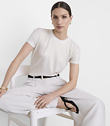 Petite LOFT Versa Shimmer Ribbed Tee carousel Product Image 2