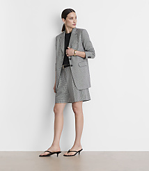 Petite LOFT Versa Seasonless Stretch Oversized Blazer in Mini Houndstooth
