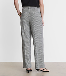 A person wearing black and white checkered pants and black kitten heels stands against a plain white background. carousel Product Image 3